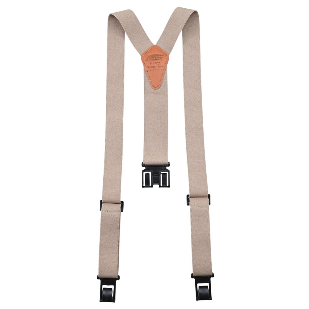 Dickies Perry Suspenders Tan Beige Y-Back Adjustable Belt Clip Workwear Mens